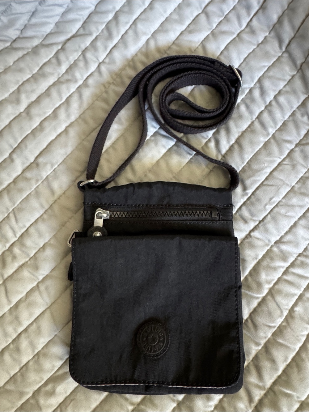 Kipling Black Small Crossbody Messenger Bag